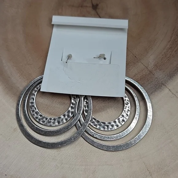 Chaps Silvertone Earrings - Picture 3 of 6